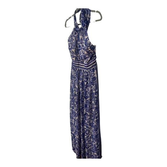 Eliza J Chiffon Maxi Dress Halter Floral Boho Formal Garden Party Elegant Sz 14 - Picture 6 of 16